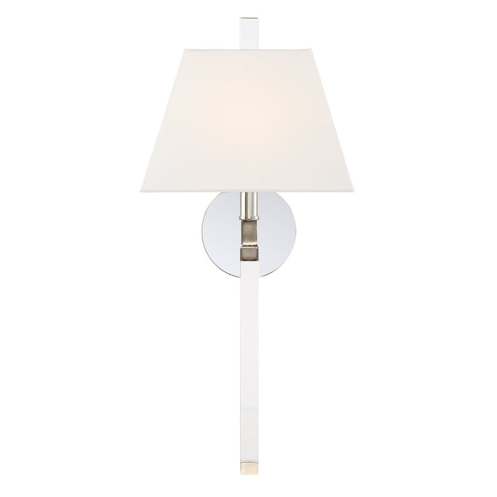 Crystorama REN-261-PN One Light Wall Sconce, Polished Nickel