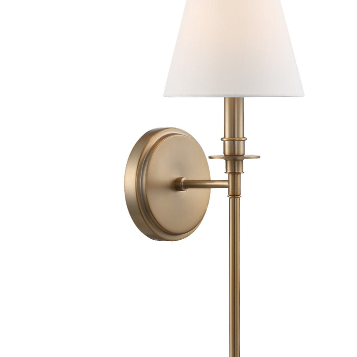 Crystorama RIV-382-AG One Light Wall Sconce, Aged Brass