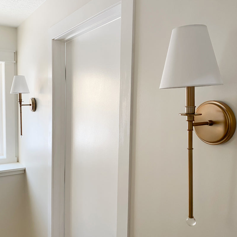 Crystorama RIV-382-AG One Light Wall Sconce, Aged Brass