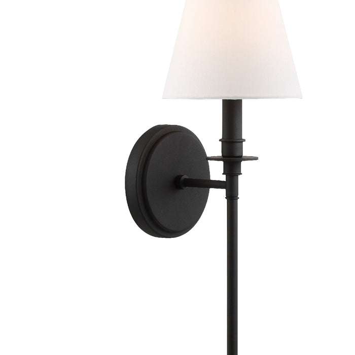 Crystorama RIV-382-BF One Light Wall Sconce, Black Forged