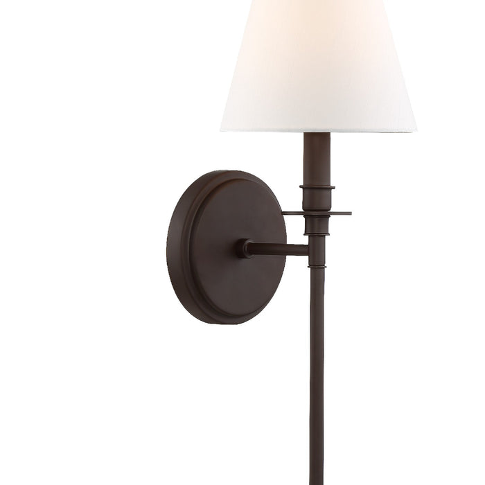 Crystorama RIV-382-DB One Light Wall Sconce, Dark Bronze
