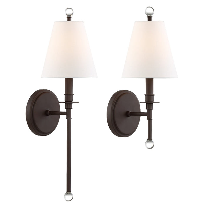 Crystorama RIV-382-DB One Light Wall Sconce, Dark Bronze