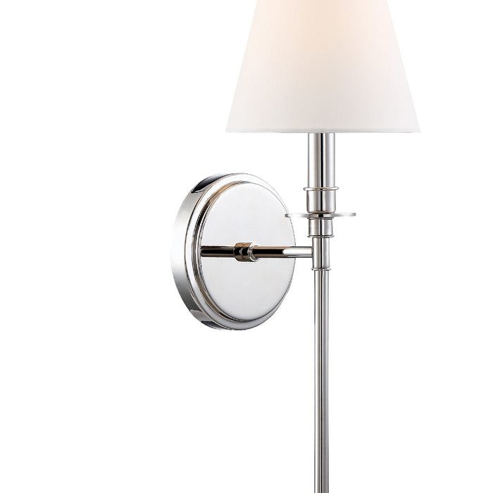 Crystorama RIV-382-PN One Light Wall Sconce, Polished Nickel