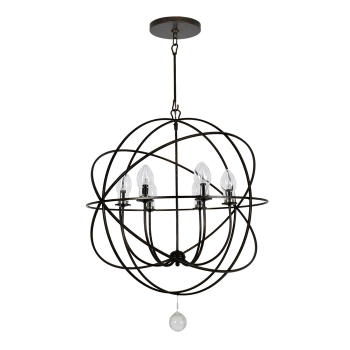 Crystorama SOL-9328-EB Six Light Outdoor Chandelier, English Bronze