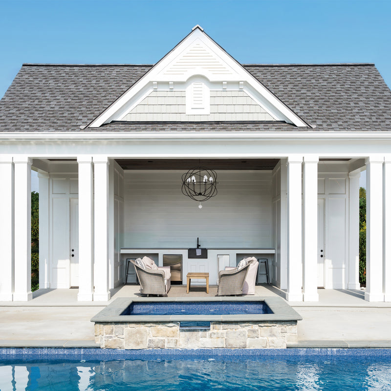 Crystorama SOL-9328-EB Six Light Outdoor Chandelier, English Bronze