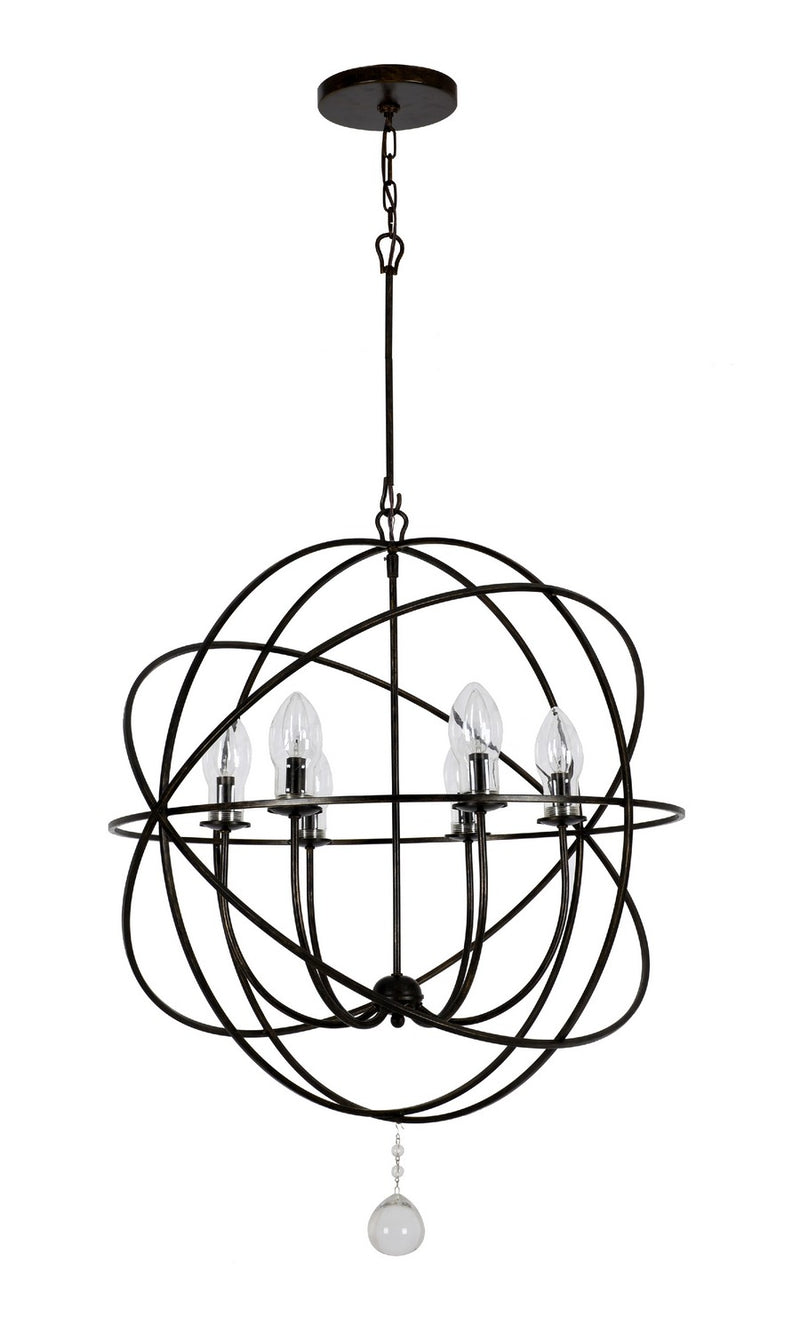 Crystorama SOL-9328-EB Six Light Outdoor Chandelier, English Bronze