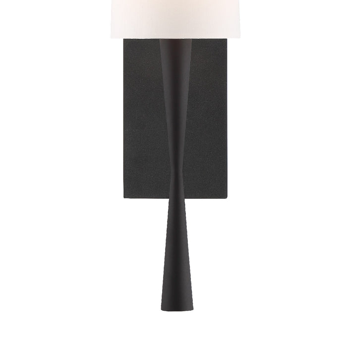 Crystorama TRE-221-BF One Light Wall Sconce, Black Forged