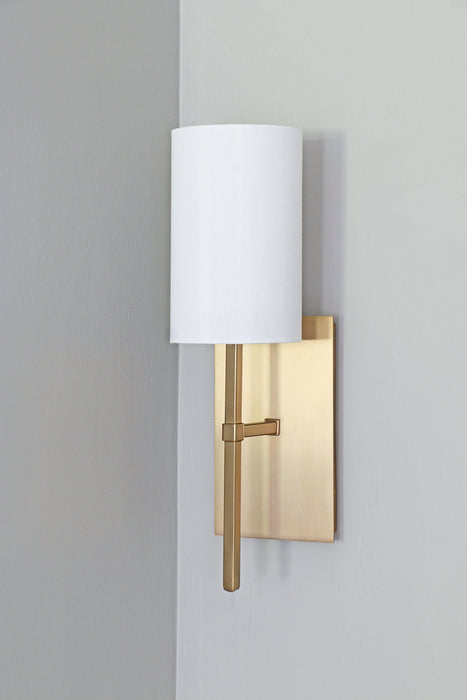 Crystorama VER-241-AG One Light Wall Sconce, Aged Brass