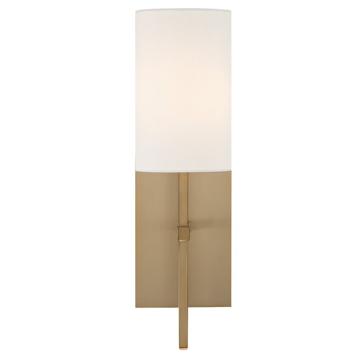 Crystorama VER-241-AG One Light Wall Sconce, Aged Brass