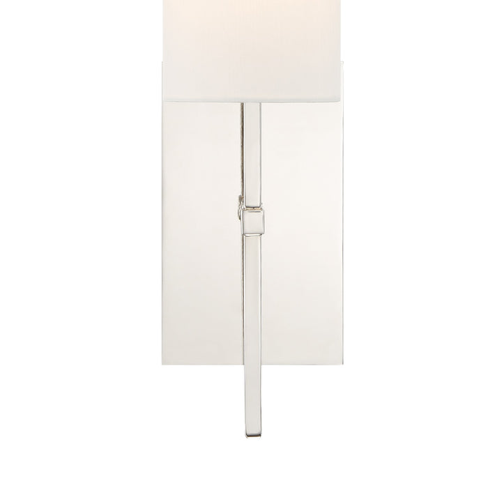 Crystorama VER-241-PN One Light Wall Sconce, Polished Nickel