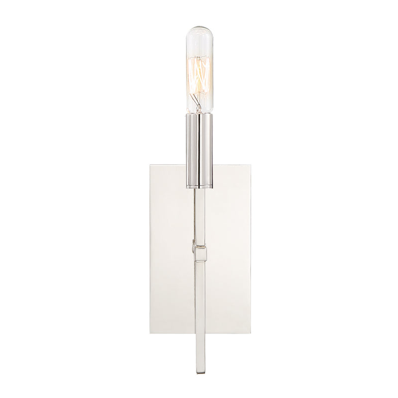 Crystorama VER-241-PN One Light Wall Sconce, Polished Nickel