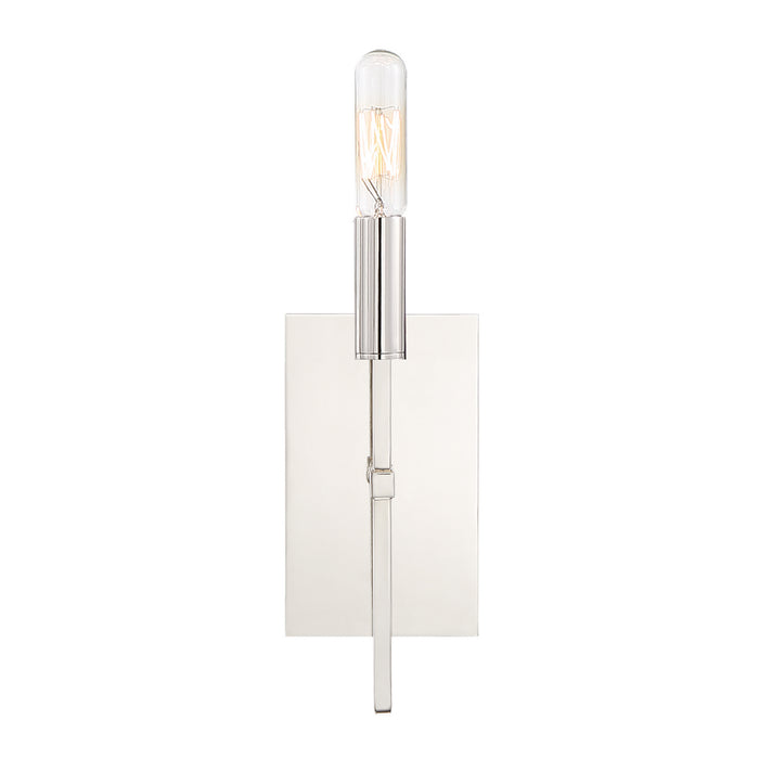 Crystorama VER-241-PN One Light Wall Sconce, Polished Nickel