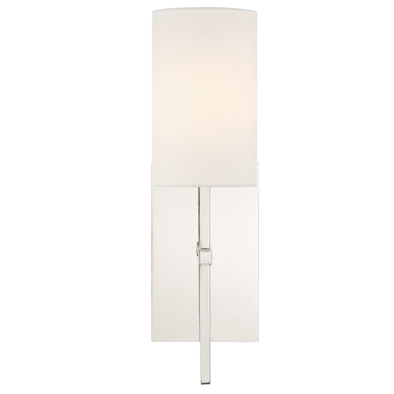 Crystorama VER-241-PN One Light Wall Sconce, Polished Nickel