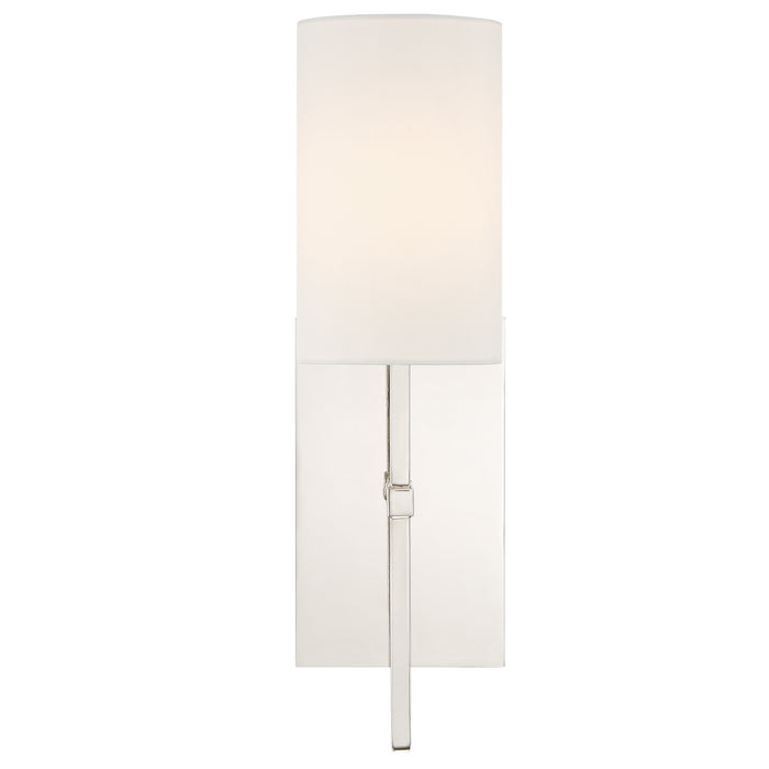 Crystorama VER-241-PN One Light Wall Sconce, Polished Nickel