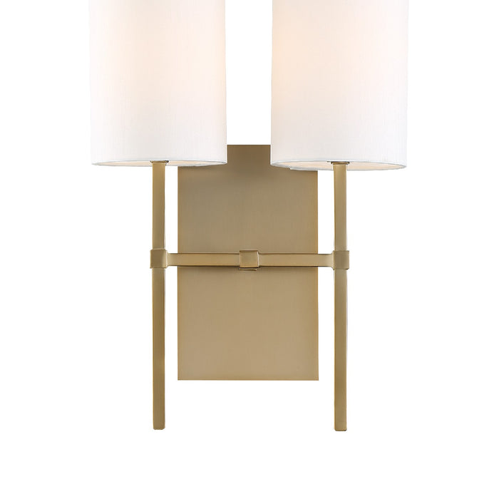 Crystorama VER-242-AG Two Light Wall Sconce, Aged Brass