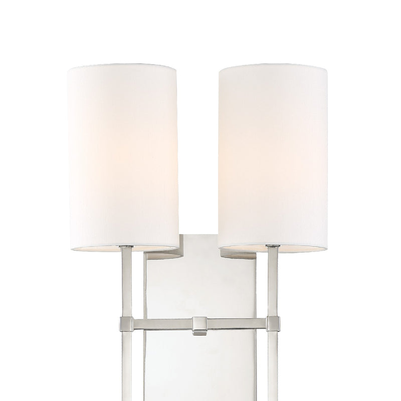 Crystorama VER-242-PN Two Light Wall Sconce, Polished Nickel