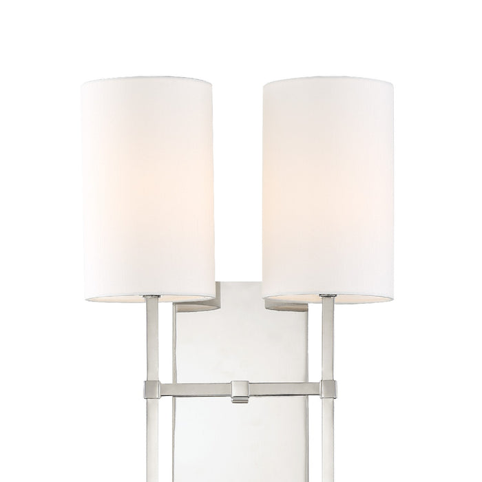 Crystorama VER-242-PN Two Light Wall Sconce, Polished Nickel