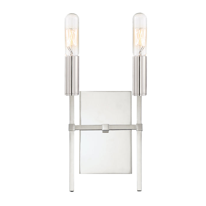 Crystorama VER-242-PN Two Light Wall Sconce, Polished Nickel