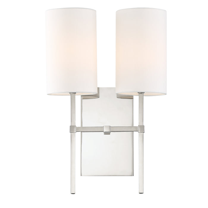 Crystorama VER-242-PN Two Light Wall Sconce, Polished Nickel