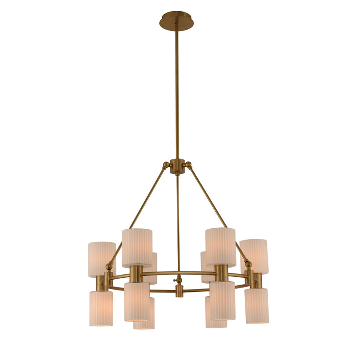 Kalco 308470WB 12 Light Chandelier, Winter Brass