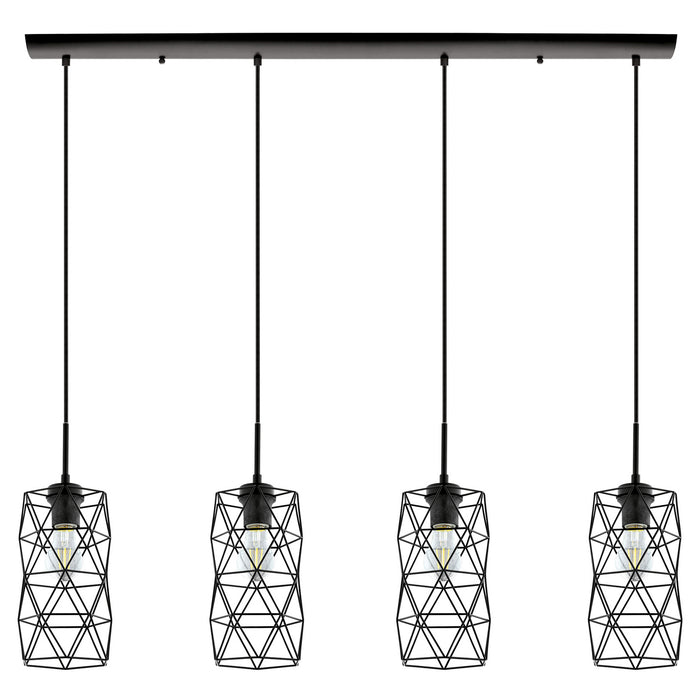 Eglo USA 202359A Four Light Pendant, Matte Black
