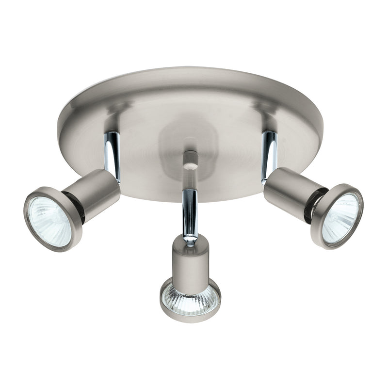 Eglo USA 202376A Three Light Ceiling Track Light, Matte Nickel