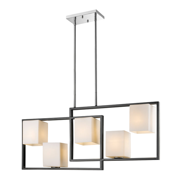 Eglo USA 202819A Five Light Pendant, Black & Chrome