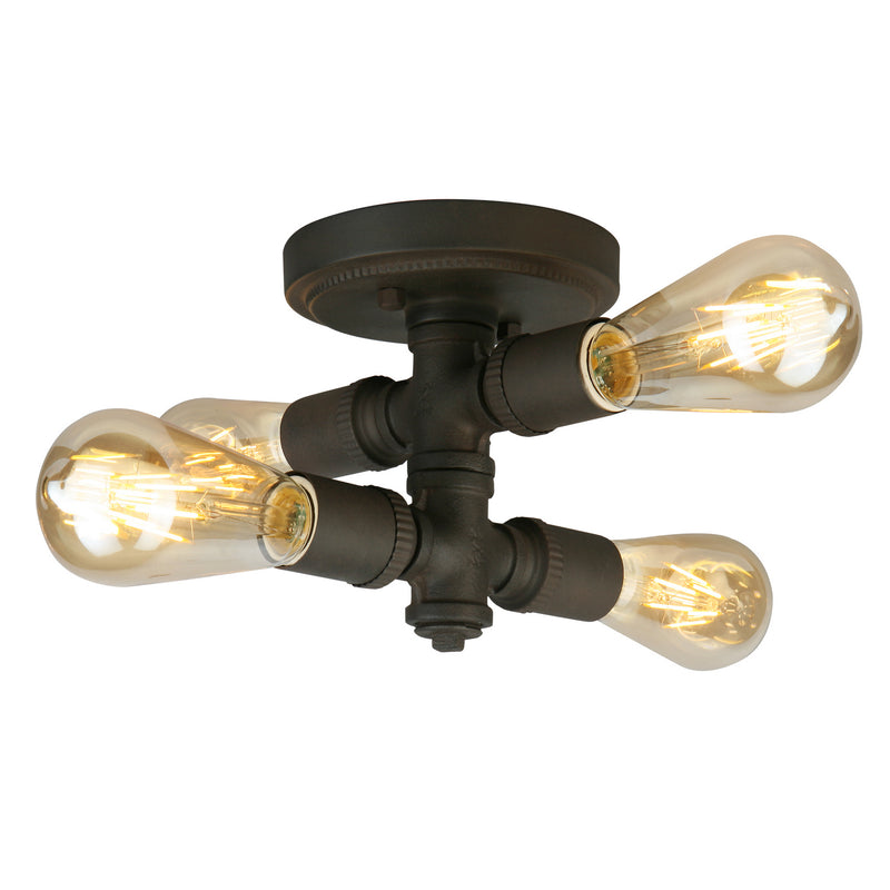 Eglo USA 202838A Four Light Ceiling Mount, Matte Bronze