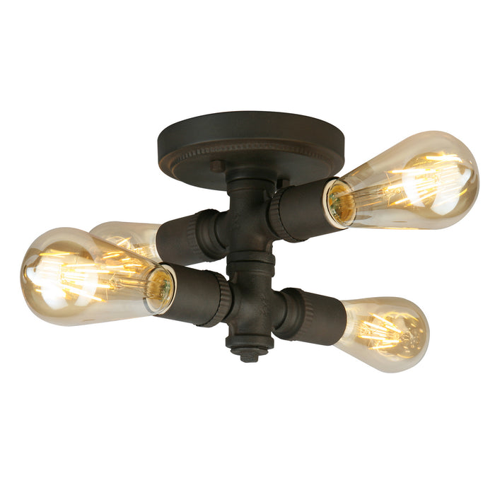Eglo USA 202838A Four Light Ceiling Mount, Matte Bronze
