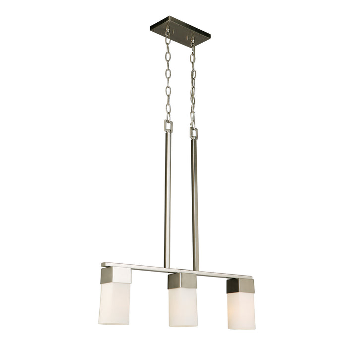 Eglo USA 202868A Three Light Linear Pendant, Brushed Nickel
