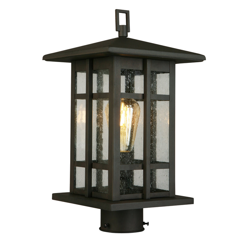 Eglo USA 202889A One Light Outdoor Post Mount, Matte Bronze
