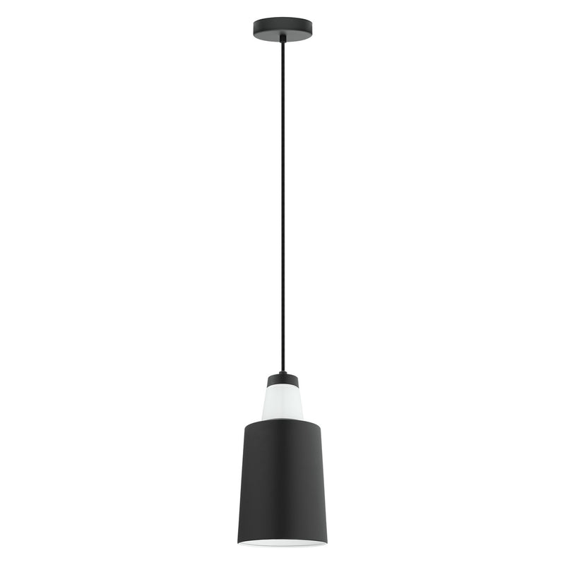 Eglo USA 96801A One Light Pendant, Black & White
