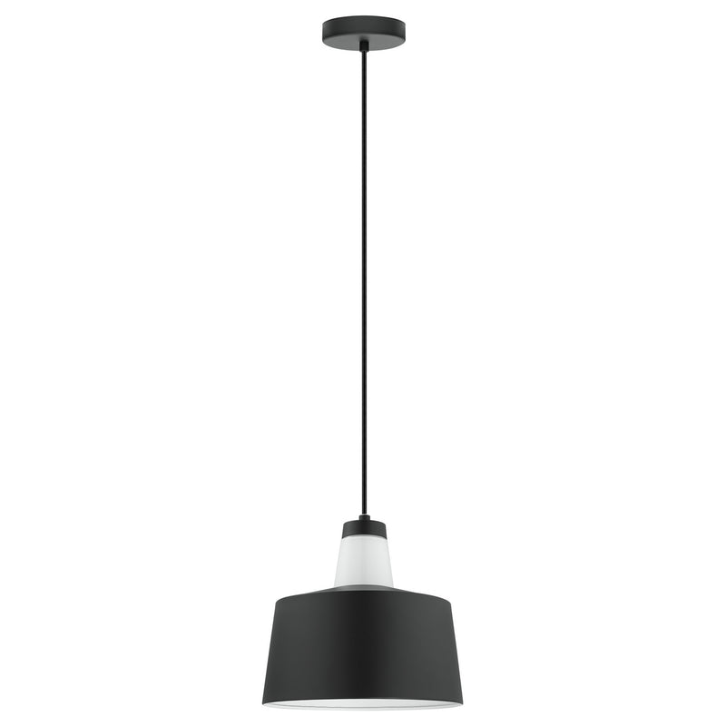 Eglo USA 96802A One Light Pendant, Black & White