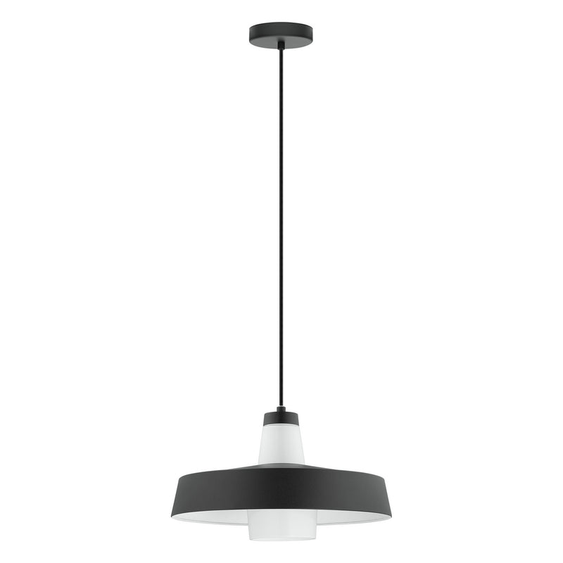 Eglo USA 96803A One Light Pendant, Black & White