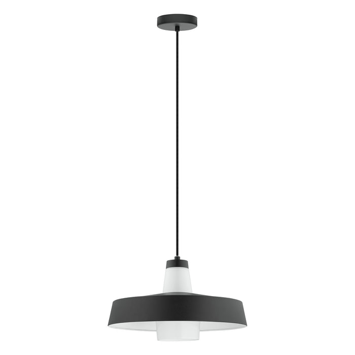 Eglo USA 96803A One Light Pendant, Black & White