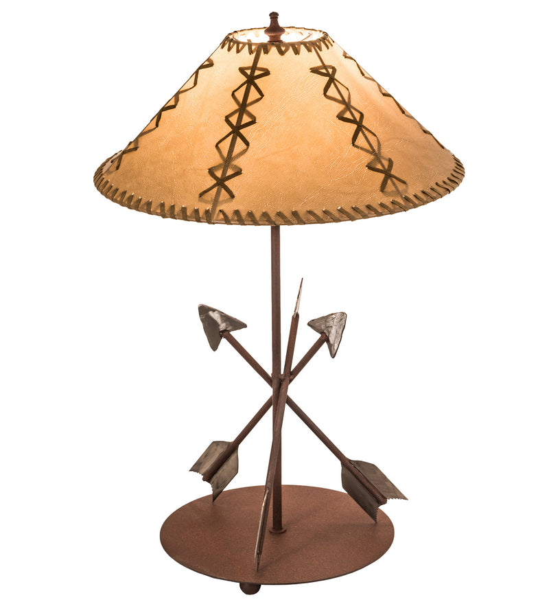 Meyda Tiffany 109374 One Light Table Lamp, Steel,Red Rust