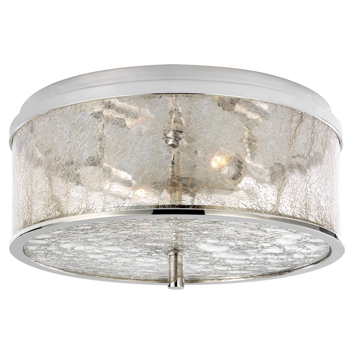 Visual Comfort Signature KW 4202PN-CRG Two Light Flush Mount, Polished Nickel