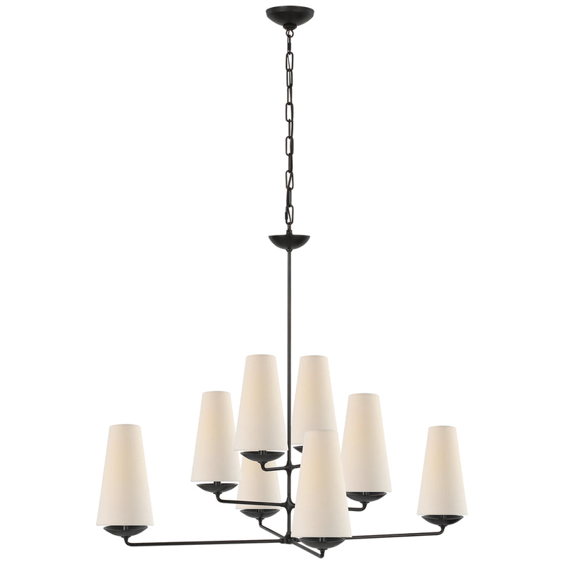 Visual Comfort Signature ARN 5205AI-L Eight Light Chandelier, Aged Iron