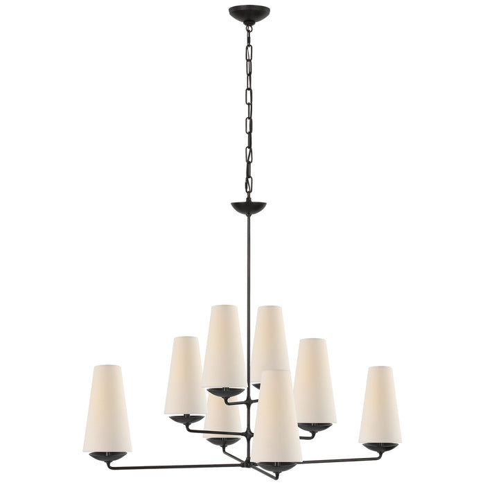 Visual Comfort Signature ARN 5205AI-L Eight Light Chandelier, Aged Iron