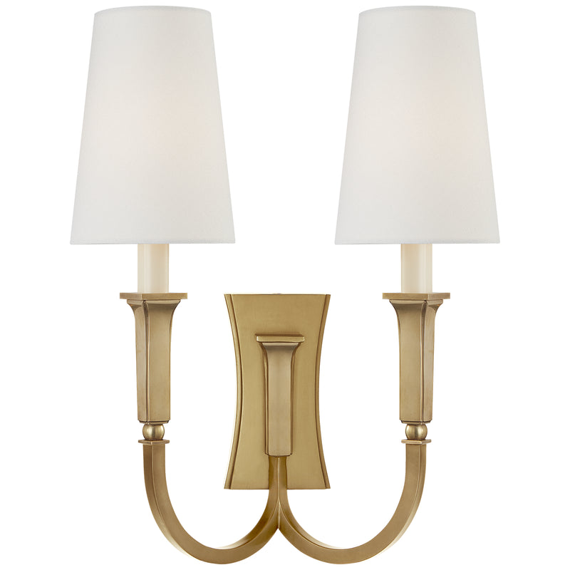 Visual Comfort Signature TOB 2273HAB-L Two Light Wall Sconce, Hand-Rubbed Antique Brass
