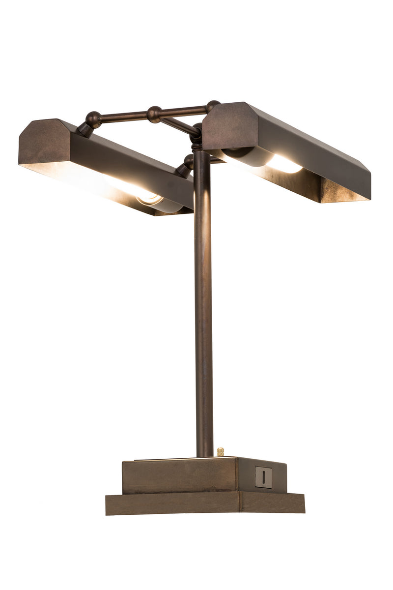 Meyda Tiffany 167578 Two Light Table Lamp, Chemical Antique Brass