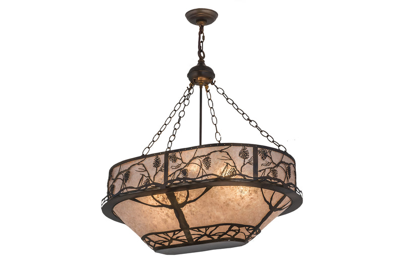 Meyda Tiffany 167958 Eight Light Oblong Pendant, Dark Burnished Antique Copper