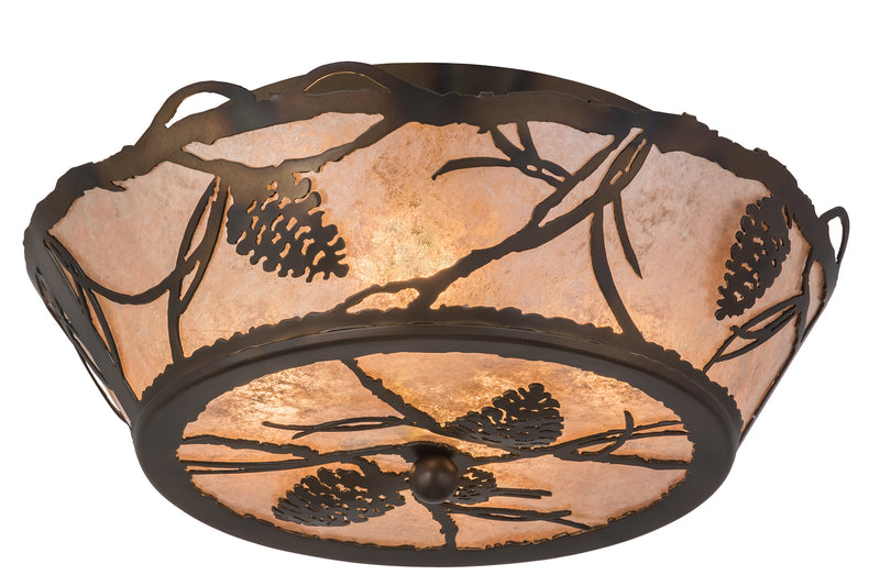 Meyda Tiffany 167960 Four Light Flushmount, Dark Burnished Antique Copper