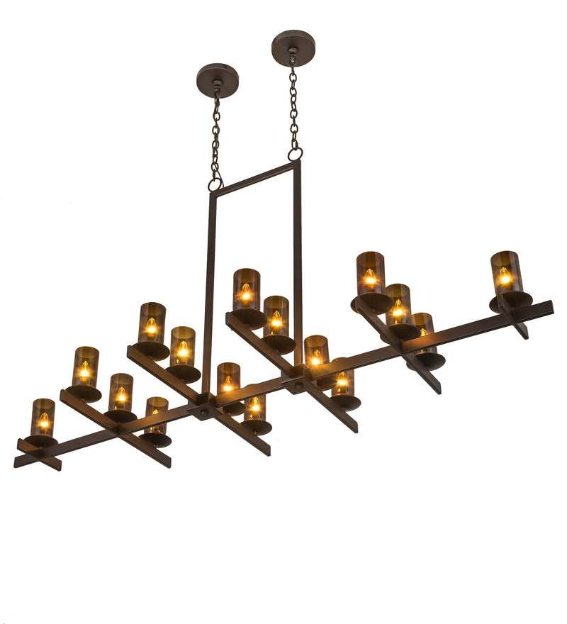 Meyda Tiffany 183455 16 Light Oblong Chandelier, Mahogany Bronze