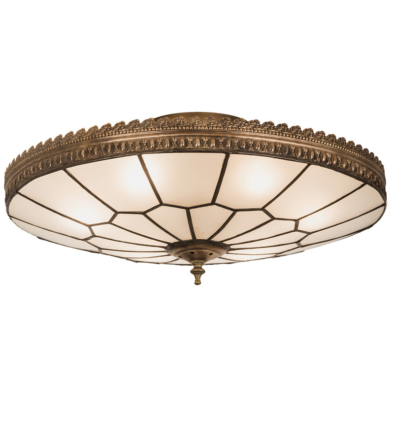 Meyda Tiffany 191557 Six Light Flushmount, Antique Brass