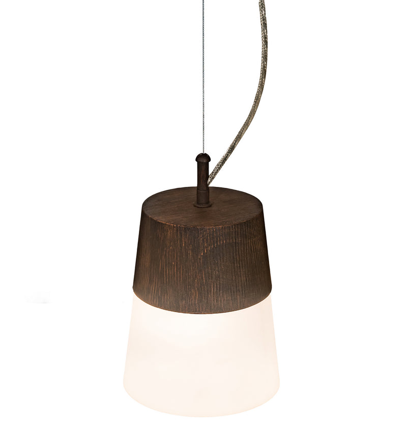 Meyda Tiffany 191792 One Light Pendant, Walnut Wood Grain