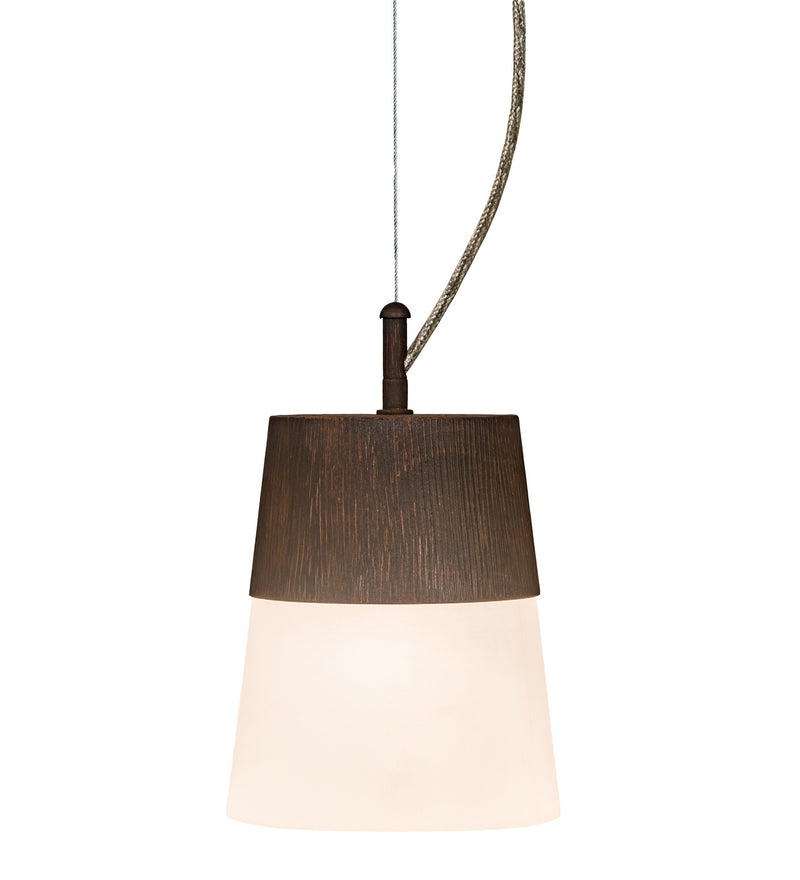 Meyda Tiffany 191792 One Light Pendant, Walnut Wood Grain