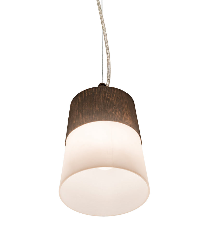 Meyda Tiffany 191792 One Light Pendant, Walnut Wood Grain