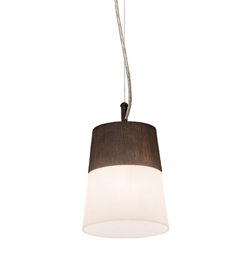 Meyda Tiffany 191792 One Light Pendant, Walnut Wood Grain