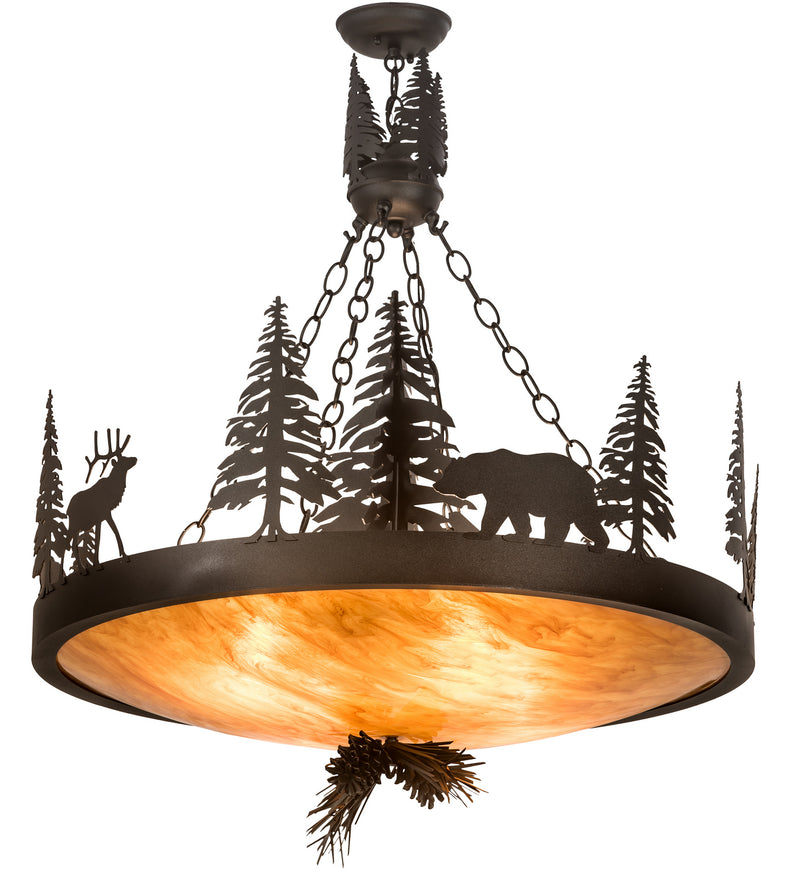 Meyda Tiffany 194328 Four Light Chandelier, Textured Black
